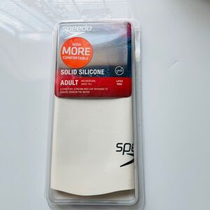 Speedo adult white swim cap